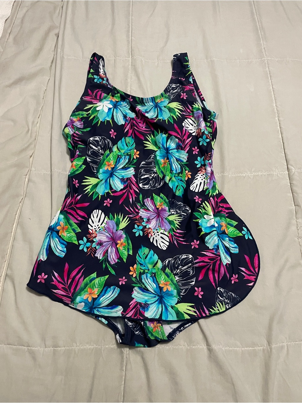 Vintage Shore Shapes swimwear Navy Floral One-Piece Swimsuit